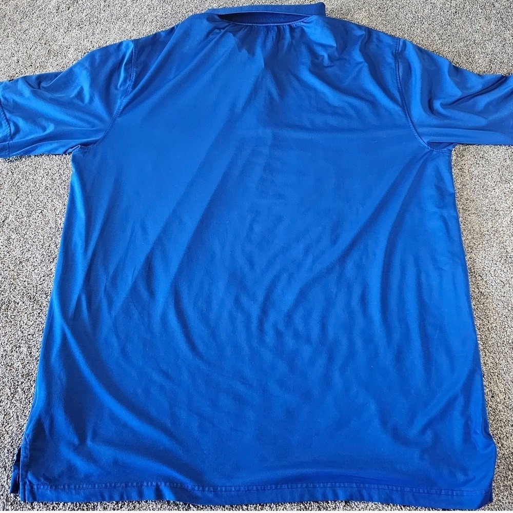 Reebok Golf Polo Shirt Mens 2XLT Royal Blue Striped Performance Stretch - Picture 8 of 8